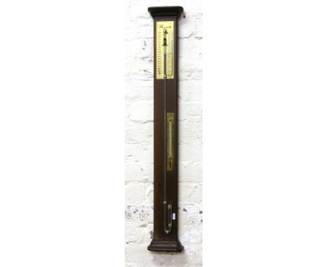 A French mahogany stick barometer.