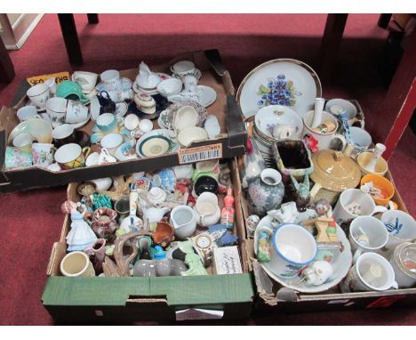 Cups, saucers, figures, other ceramics:- three Boxes