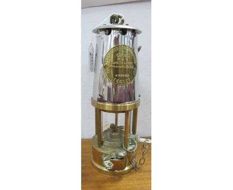 Eccles Miners Lamp, type GR6S, 25cm high.