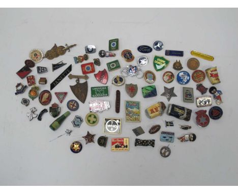 Collection of Enamel Badges, Car Badges, Mercedes Benz, Ford, Audi, BMW, football badges, Derby County League Champions, West