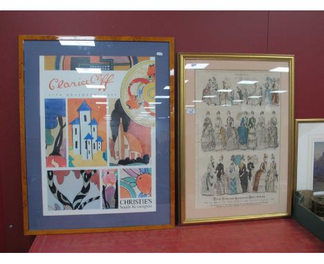 'Christie's South Kensington, Clarice Cliff 11th November 1994' framed poster 69.5 x 49.5cm together with a 'The Young Ladies