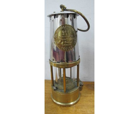 Eccles Miners Lamp Type GR6S, 25cm high.