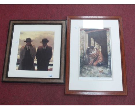 David Shepherd, Whisky, the Farmyard Cat, limited edition colour print of 650, pencil signed, 42 x 25cm. Jack Vettriano Amate