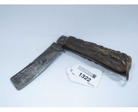 Sailors Knife, Thomas Turner and Co, stag scales, lanyard ring, 12cm.