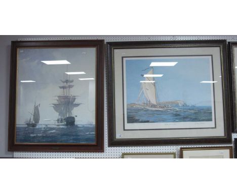 Gordon Frickers Signed Limited Edition Print 109/500 "Vagrant off The Needles". signed in pencil by Gordon Frickers and Peter