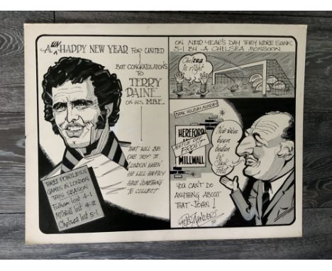 Original Cartoon Hereford Related Terry Paine: Sketch depicts Terry Paine who had just received an MBE with the joke being hi