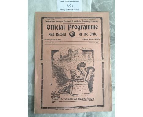 1937 - 1938 Tottenham v Sunderland Record Football Programme: FA Cup match which was the record attendance at White Hart Lane