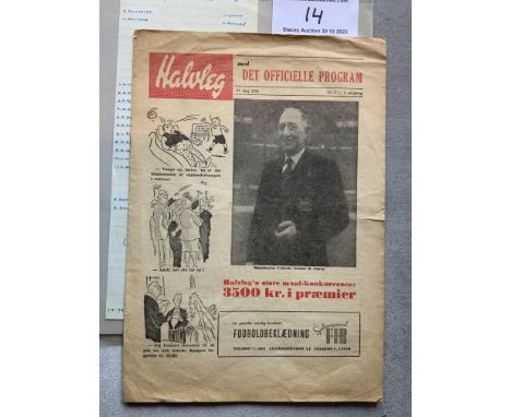 50/51 Staevnet v Manchester United Football Programme: 8 page programme played in Denmark on 22 5 1951 in good condition with