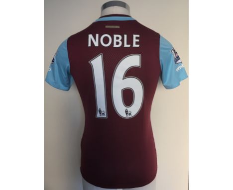 West Ham 2015 - 2016 Match Worn Poppy Football Shirt: Claret Umbro Betway short sleeve shirt with Premier League badging. Num