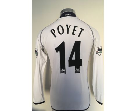 Tottenham 2002 - 2003 Match Worn Football Shirt: White Kappa Thomson long sleeve shirt with Premier League badging. Number 14