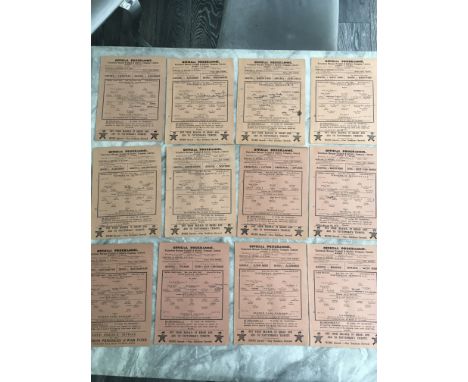 44/45 Tottenham Complete Home Football Programmes: All 15 League games plus all 3 cup matches. All except 2 have punch holes.