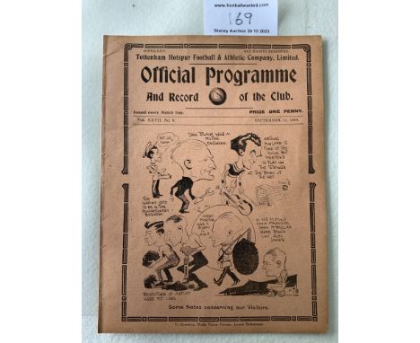 34/35 Tottenham v Aston Villa Football Programme: Excellent condition ex bound league match with no team changes.