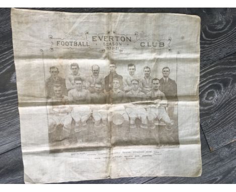 Everton 30/31 Football Team Handkerchief: Division Two champions are pictured with trainer and all players listed below inclu