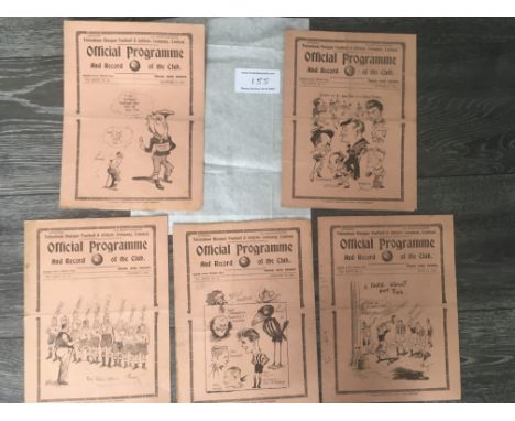 1934 - 1935 Tottenham Football Programmes: Division One matches v Portsmouth Grimsby Leicester and Blackburn plus Newcastle F