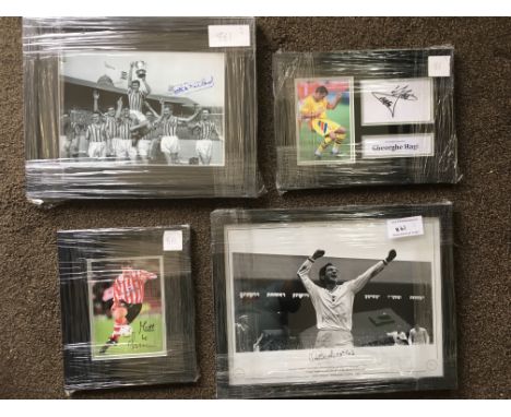Signed Framed Football Photos: Ardiles Tottenham Ltd edition 14/75, McParland 1957 FA Cup Final for Aston Villa, Greaves in C
