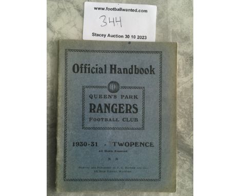 QPR Football Programmes + Handbook: An excellent condition 30/31 handbook and some home programmes to include 45/46 reserves 