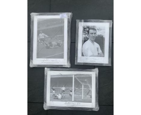 Jimmy Greaves Tottenham + England Signed Football Prints: Nice black and white prints in black frames depicting Greaves in En