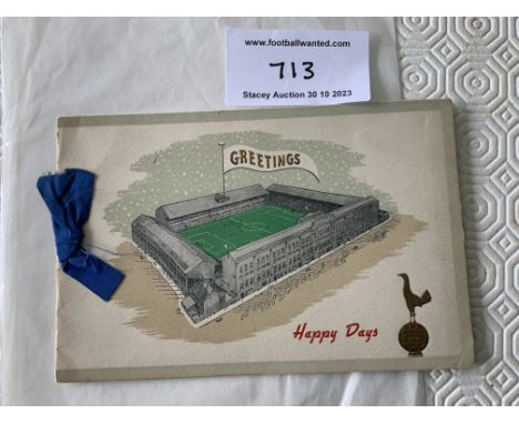 Tottenham 49/50 Football Christmas Card: Official card sent by Spurs in their 2nd Division Championship season. With blue tas