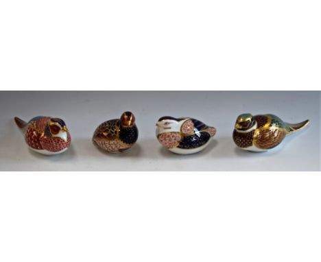 A Royal Crown Derby paperweight, Pheasant, printed mark, gold stopper, boxed; others, Woodland Pheasant, Partridge, limited e