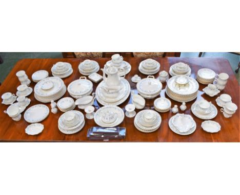 A comprehensive Royal Albert Memory Lane pattern dinner, tea and coffee service, including vegetables dishes, sauce boat on s