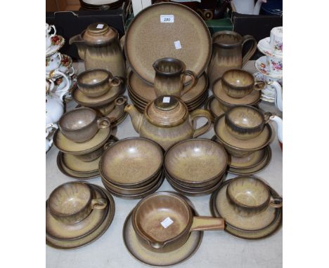 A Denby Romany dinner, tea and coffee service, including dinner and side plates, teapot, coffee pot, cups, saucers, milk jug,