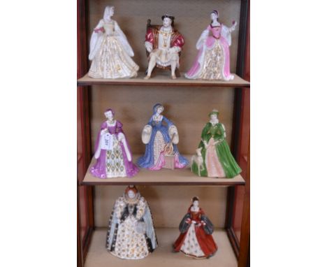 A Wedgwood figure, of Henry VIII, limited edition 2114/4500; a set of six Wedgwood Wives of King Henry VIII, all limited edit