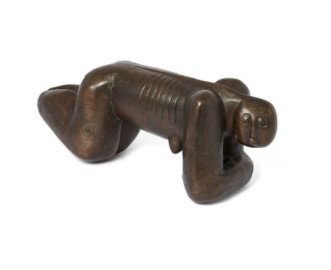 Percy Konqobe, South African b.1939 - Crawling figure; bronze, signed and numbered to the leg 'Konqobe 2/5', H20 x L55 x D20 