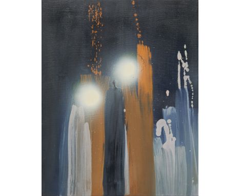 Denis Bowen,  South African/British 1921-2006 -   Double Star: B, 1989;   oil and metallic paint on canvas, signed, titled an