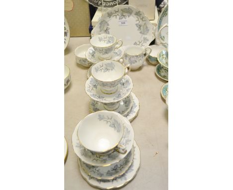 A Royal Albert Silver Maple pattern tea service, for six, printed mark.