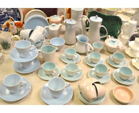 Poole Pottery - coffee pot; hot water pot; cups and saucers; etc qty