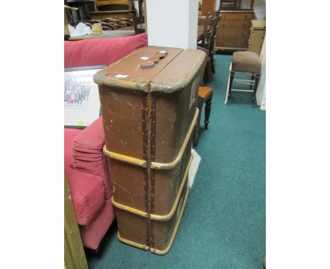 A STEEL BOUND CABIN TRUNK