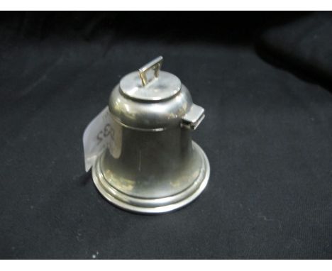 A TODDY LADLE together with a silver and gilt lined inkwell