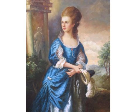 2OTH CENTURY
Portrait of an Elegant Young Lady in a Landscape
Oil on Canvas
89cm x 59cm