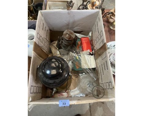 An oillamp, Tilley lamp, mantles, wicks etc.