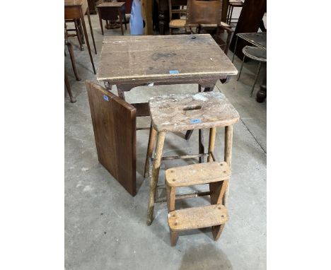 A school desk, folding steps and a desk top (3)