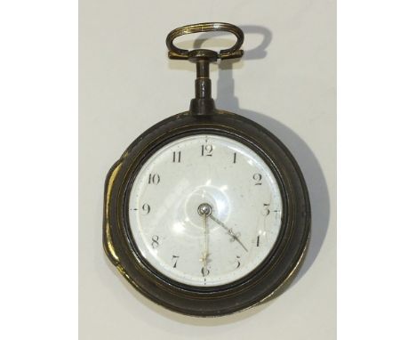 An 18th century tortoiseshell pair cased verge pocket watch by William Whittle, Winterbourne, the white enamel dial with Arab