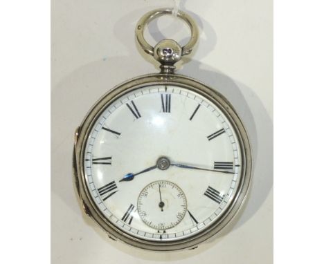 A Victorian silver cased open face key wind pocket watch,  the movement signed Johnson Railway Watch Manufacturers, Preston a