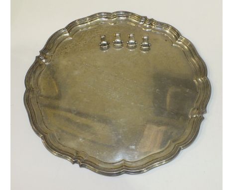 A silver salver with Chippendale border and inscription to centre To Group Captain C R Cox OBE AFC......5th October 1939 orig