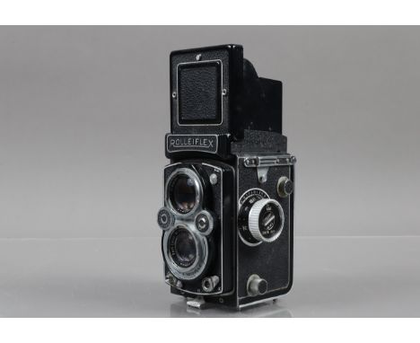 A Rolleiflex MX-EVS-K4B TLR Camera, serial no 1720836, body F-G, wear to lens bayonet &amp; shutter plate, shutter erratic, s