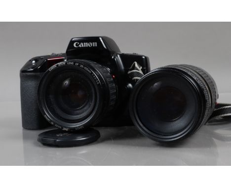 A Canon EOS 10 SLR Camera, powers up, shutter working, meter responsive, flash working, body G, with EF 35-10mm f/4.5-5.6 len