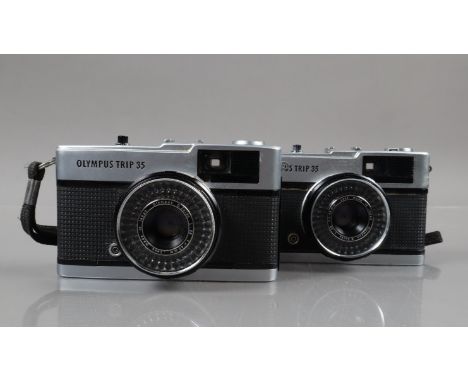 Two Olympus Trip 35 Compact Cameras, shutters working, light cells responsive, aperture responsive in auto setting, bodies G,