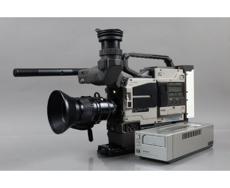 A JVC KY-17 3-CCD Video Camera, untested, body G, with JVC Victor Co. 7.5-97.2 f/1.4 UM TV lens, elements G-VG, with BR-S420C