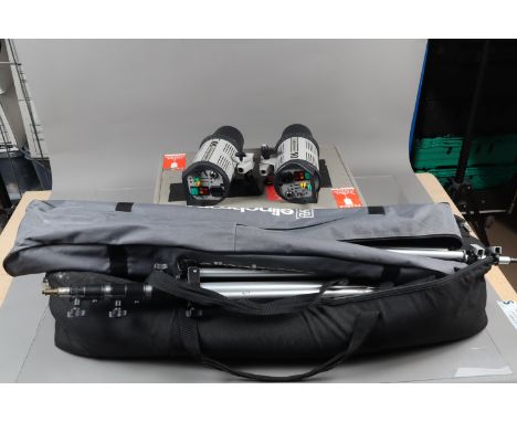 Studio Equipment, including two Elinchrom 50 flash heads, untested, G, Elinchrom soft boxes, three Elinchrom light stands, cl