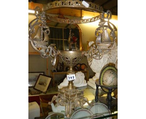 A decorative oil lamp base.