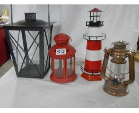 A lighthouse lamp and three other lamps, all good.