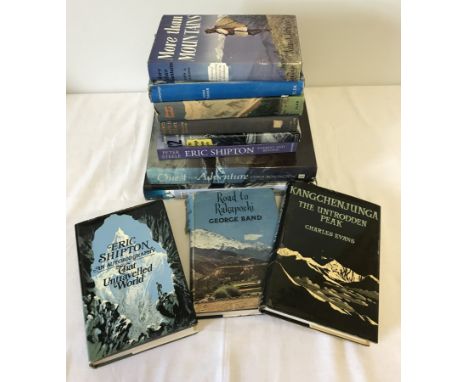 11 vintage books on mountaineering. To include 3 signed. 2 books signed by George Band ( one of the first team members to asc
