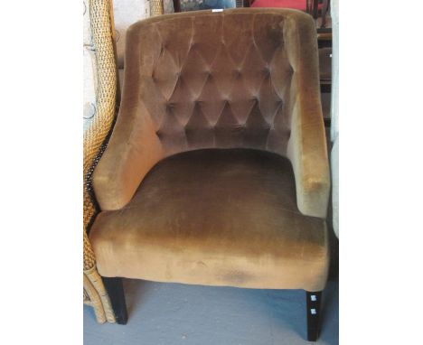 Victorian style upholstered button back tub type chair (modern).(B.P. 24% incl. VAT)