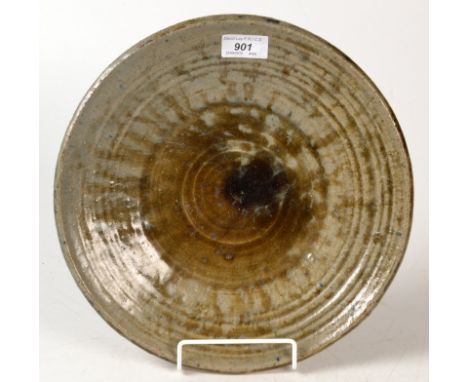 A Janet Leach stoneware shallow bowl, diameter 30cm.