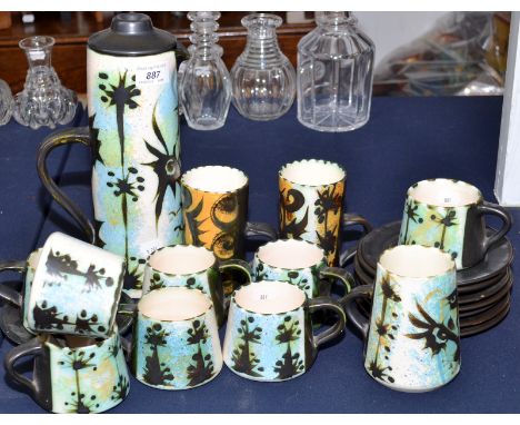 A selection of Celtic Pottery tea and coffee ware.