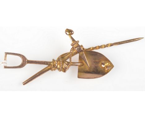 A 9ct. gold prospector's stick pin